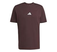 adidas Men's Essential Three Stripes Single Jersey TEE, Shadow Brown/Black, S