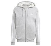 adidas Men's Essentials 3-Stripes Fleece Full Zip Hoodie, Medium Grey Heather, S