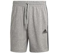 adidas Mens Essentials 3-Stripes Fleece 9-inch Shorts, Medium Grey Heather/Black, X-Large