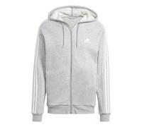 adidas Men's Essentials 3-Stripes Fleece Full Zip Hoodie, Medium Grey Heather, XXL