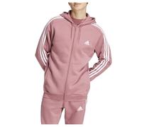 adidas Men's Essentials 3-Stripes Fleece Full-Zip Hoodie, Preloved Crimson, L