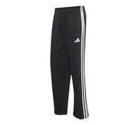 adidas Men's Essentials 3-Stripes Fleece Open Hem Pants, Black/White, S