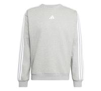 adidas Men's Essentials 3-Stripes Fleece Sweatshirt, medium grey heather/white, XL