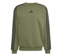 adidas Men's Essentials 3-Stripes Fleece Sweatshirt, Olive Four/black, XXL