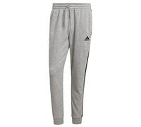 Adidas Men's Essentials Fleece 3-Stripes Tapered Cuff Pants, Medium Grey Heather/Black, Large