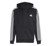 adidas Men's Essentials 3-Stripes French Terry Full-Zip Hoodie Sweatshirt, black/white, 3XL