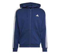 adidas Men's Essentials 3-Stripes French Terry Full-Zip Hoodie Sweatshirt, team navy blue 2/white, XXL