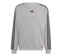 adidas Men's Essentials 3-Stripes French Terry Sweatshirt, medium grey heather/white, 4XL