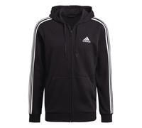 adidas Mens Essentials 3-Stripes Full Zip Hoodie in Black