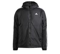 adidas Men's Essentials 3-Stripes Insulated Hooded Jacket, Black, L