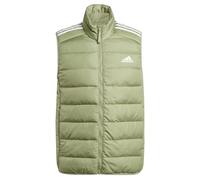 adidas Men's Essentials 3-Stripes Light Down Vest, tent green, M