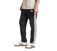 adidas Men's Essentials 3-Stripes Fleece Open Hem Pants, Black/White, Large
