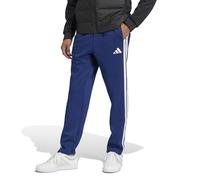 adidas Originals Men's Essentials 3-Stripes Fleece Open Hem Pants, Dark Blue/White, Small