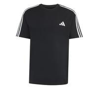 adidas Men's Essentials 3-Stripes Single Jersey Left Chest Nded Shirt, Black/White, S