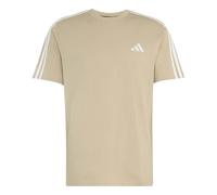 adidas Men's Essentials 3-Stripes Single Jersey Left Chest Nded Shirt, Khaki Three/White, XS