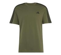 adidas Men's Essentials 3-Stripes Single Jersey Left Chest Nded Shirt, Olive Four/Black, S