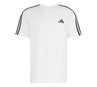 adidas Men's Essentials 3-Stripes Single Jersey Left Chest Nded Shirt, White/Black, M
