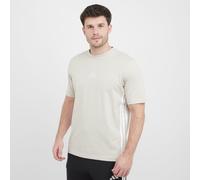 adidas Men's Essentials 3-Stripes Single Jersey T-Shirt, Beige/White XL