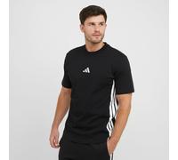 adidas Men's Essential Three Stripes Single Jersey TEE, Black/White, M