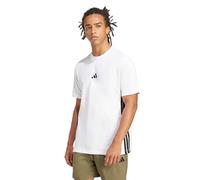 adidas Men's Essentials Single Jersey 3-Stripes T-Shirt, White/Black, 3XL