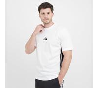 adidas Men's Essential Three Stripes Single Jersey TEE, White/Black, S