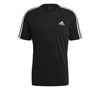 Adidas Men's Essentials 3-Stripes Tee, Black/White, Medium
