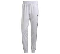 Adidas Men's Essentials Warm-up Slim Tapered 3-Stripes Tracksuit Bottoms Pants, White/Black, Large