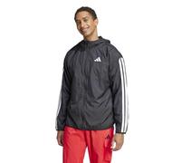 adidas Men's Essentials 3-Stripes Windbreaker Outerwear Jacket, Black/White, L