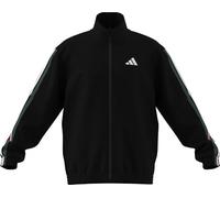 adidas Men's ESSENTIALS 3-STRIPES WOVEN TRACKTOP, black/team dark green/white/better scarlet, L