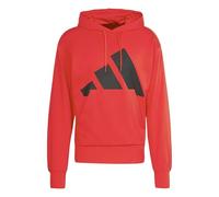 adidas Men's Essentials Big Logo French Terry Hoodie Sweatshirt, Pure Ruby/Black, S