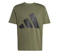 adidas Men's Essentials Big Logo Single Jersey Shirt, Olive Strata/Black, L