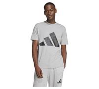 adidas Men's Essentials Big Logo Single Jersey TEE, Medium Grey Heather/Black, XXL