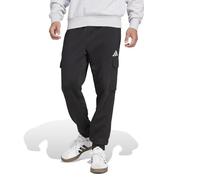 adidas Men's Essentials Feelcozy Fleece Cargo Pants, Black/White, XS