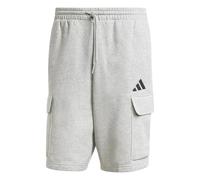 adidas Men's Essentials FEELCOZY Fleece Cargo Short, Medium Grey Heather/Black, M