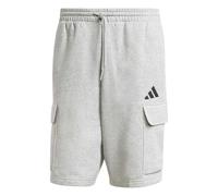 adidas Men's Essentials FEELCOZY Fleece Cargo Short, Medium Grey Heather/Black, XS
