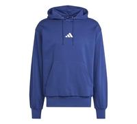 adidas Men's ESSENTIALS FEELCOZY FLEECE HOODIE, dark blue/white, L