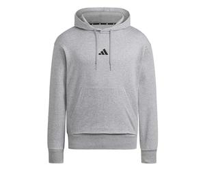 adidas Men's ESSENTIALS FEELCOZY FLEECE HOODIE, medium grey heather/black, M