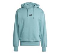 adidas Men's ESSENTIALS FEELCOZY FLEECE HOODIE, powder teal/black, XL