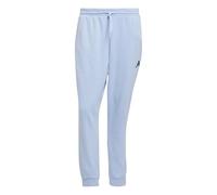 adidas Men's Essentials FEELCOZY Fleece Pant, Glow Blue/Black, L
