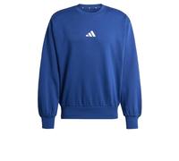 adidas Men's ESSENTIALS FEELCOZY FLEECE SWEATSHIRT, dark blue/white, M