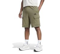 adidas Men's Essentials FEELCOZY French Terry Cargo Short, Olive strata/Black, M