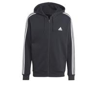 adidas Men's Essentials Fleece 3-Stripes Full-Zip, Black, XXL