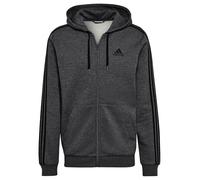 adidas Men's Essentials Fleece 3-Stripes Full-Zip Hoodie, Dark Grey Heather, 5XL