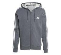 adidas Men's Essentials Fleece 3-Stripes Full-Zip Hoodie Dark Grey He