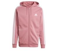 adidas Men's Essentials Fleece 3-Stripes Full-Zip Hoodie, preloved crimson, M