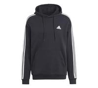 adidas Men's Essentials Fleece 3-Stripes Hoodie, Black, L