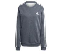 adidas Men's Essentials Fleece 3-Stripes Sweatshirt, Dark Grey Heather, L