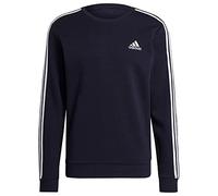 adidas Men's Essentials Fleece 3-Stripes Sweatshirt, Legend Ink/White, XL