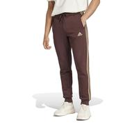 adidas Men's Essentials Fleece 3-Stripes Tapered Cuff Pants, Shadow Brown, L