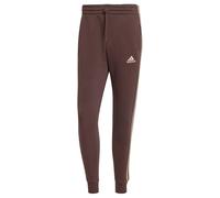 adidas Men's Essentials Fleece 3-Stripes Tapered Cuff Pants, Shadow Brown, L Short